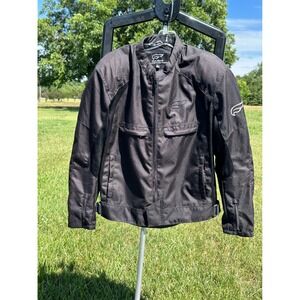 Fulmer Men‎ Black Mesh Motorcycle Riding Jacket Padded Textile Biker Coat Large